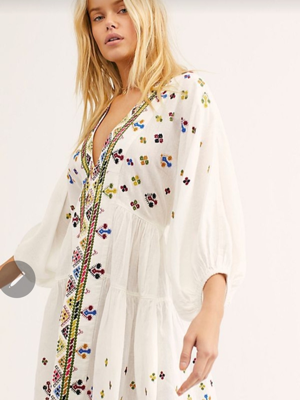 Free People Light It Up Embroidered Tunic Size Medium